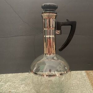 Silver and Black Glass Decanter